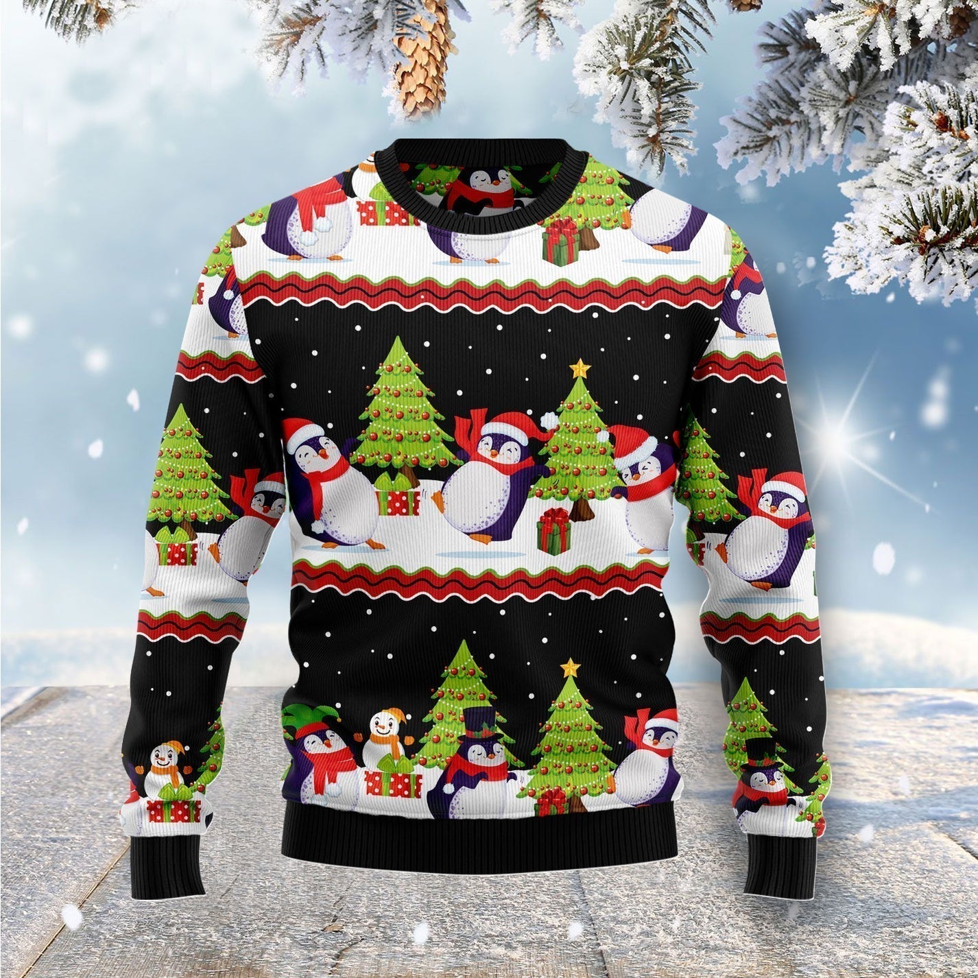 Lovely Penguin Ugly Christmas Sweater For Men & Women Christmas Gift Sweater US1524 - WeCustomit