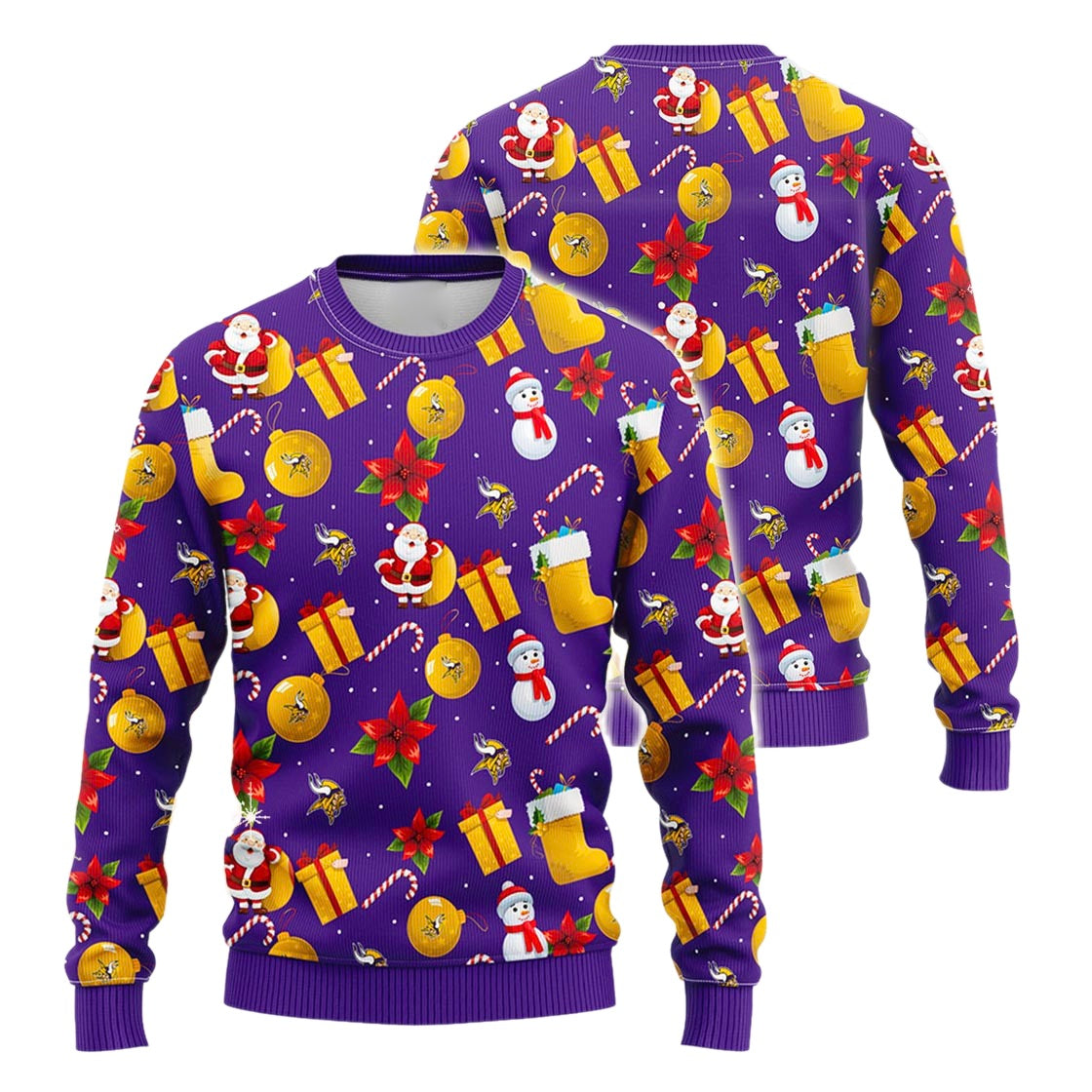 Santa Claus Snowman Pattern Christmas Ugly Christmas Sweater For Men & Women Christmas Gift Sweater US4364 - WeCustomit