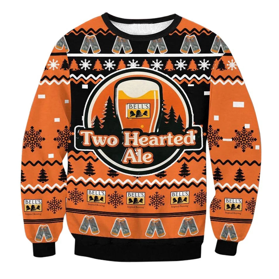 Unisex Two Hearted Ale Bell's Brewery 3D Ugly Christmas Sweater For Men & Women Christmas Gift Sweater BH1293 - WeCustomit