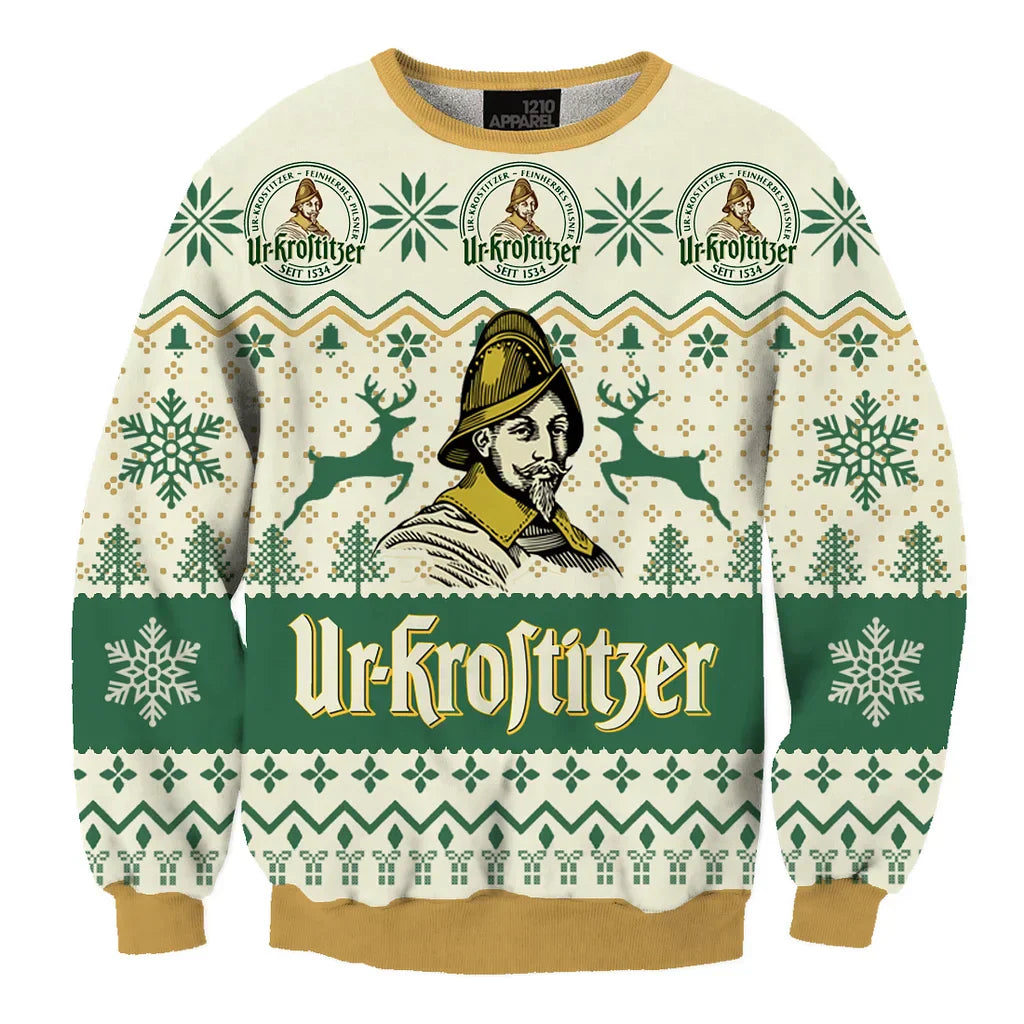 Unisex Vintage Ur-Krostitzer 3D Ugly Christmas Sweater For Men & Women Christmas Gift Sweater BH1196 - WeCustomit