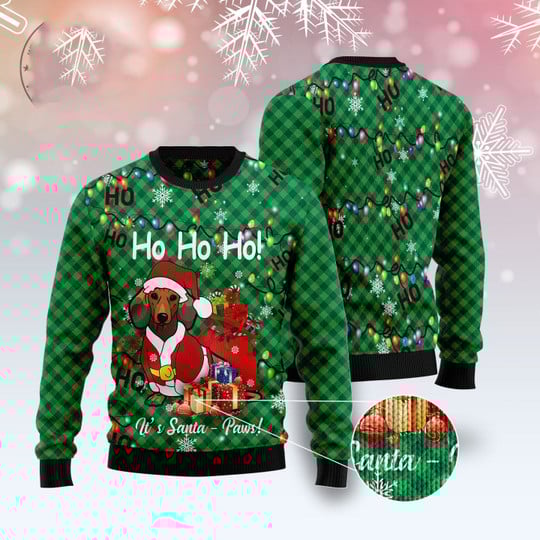Dachshund It's Santa Paw Ugly Christmas Sweater For Men & Women Christmas Gift Sweater US3271 - WeCustomit