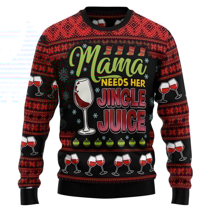 Red Wine Mama Ugly Christmas Sweater For Men & Women Christmas Gift Sweater US3283 - WeCustomit