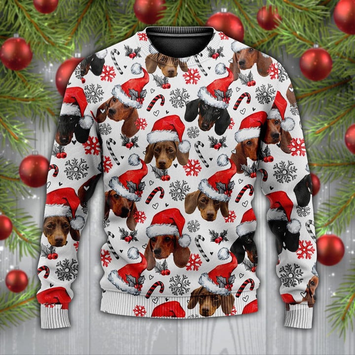 Dachshunds Xmas Ugly Christmas Sweater For Men & Women Christmas Gift Sweater US3254 - WeCustomit