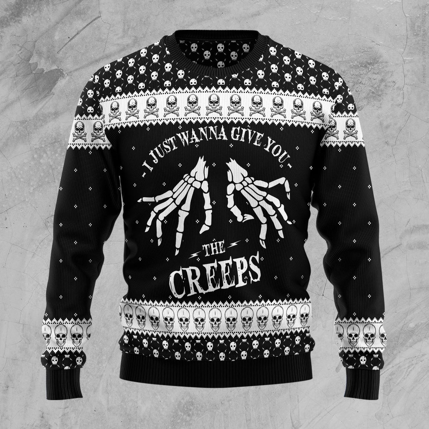 Skull The Creeps Ugly Christmas Sweater For Men & Women Christmas Gift Sweater US1685 - WeCustomit