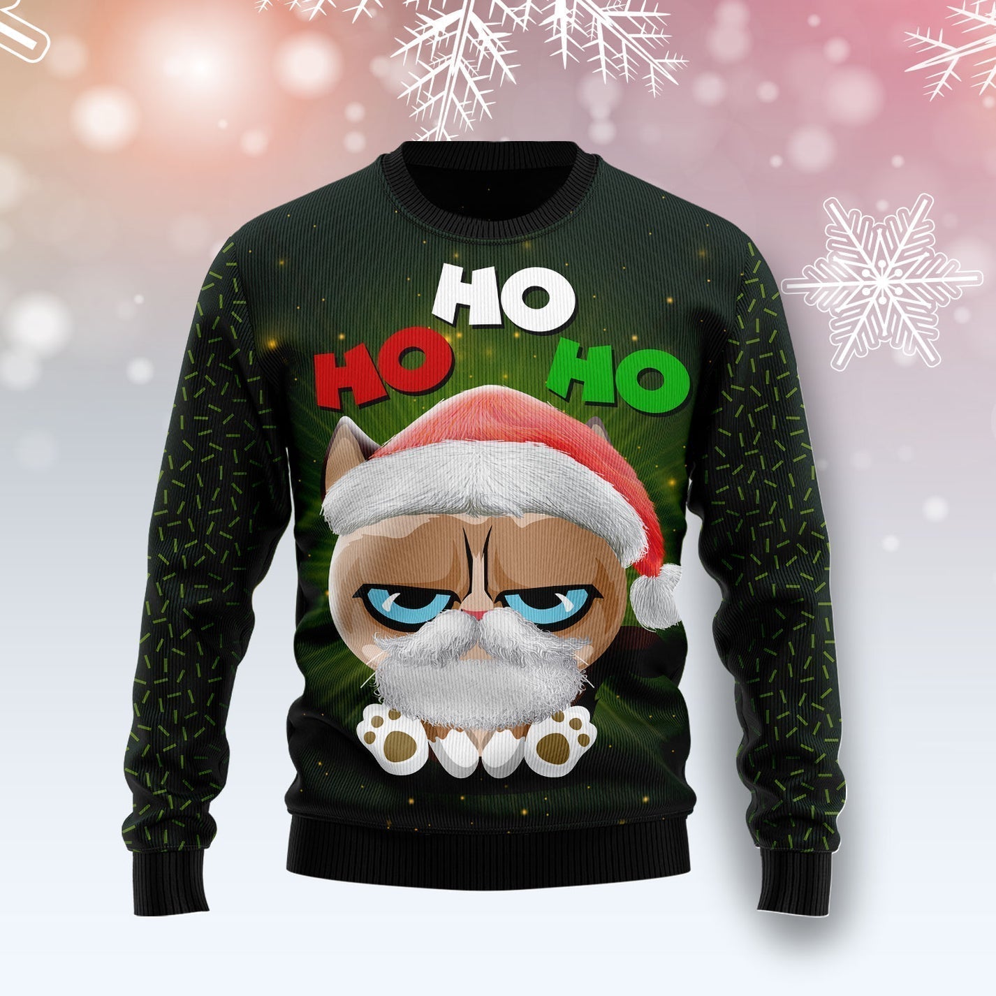 Grumpy Cat Hohoho Ugly Christmas Sweater For Men & Women Christmas Gift Sweater US1555 - WeCustomit