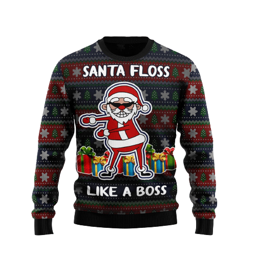 Santa Floss Ugly Christmas Sweater For Men & Women Christmas Gift Sweater US1494 - WeCustomit