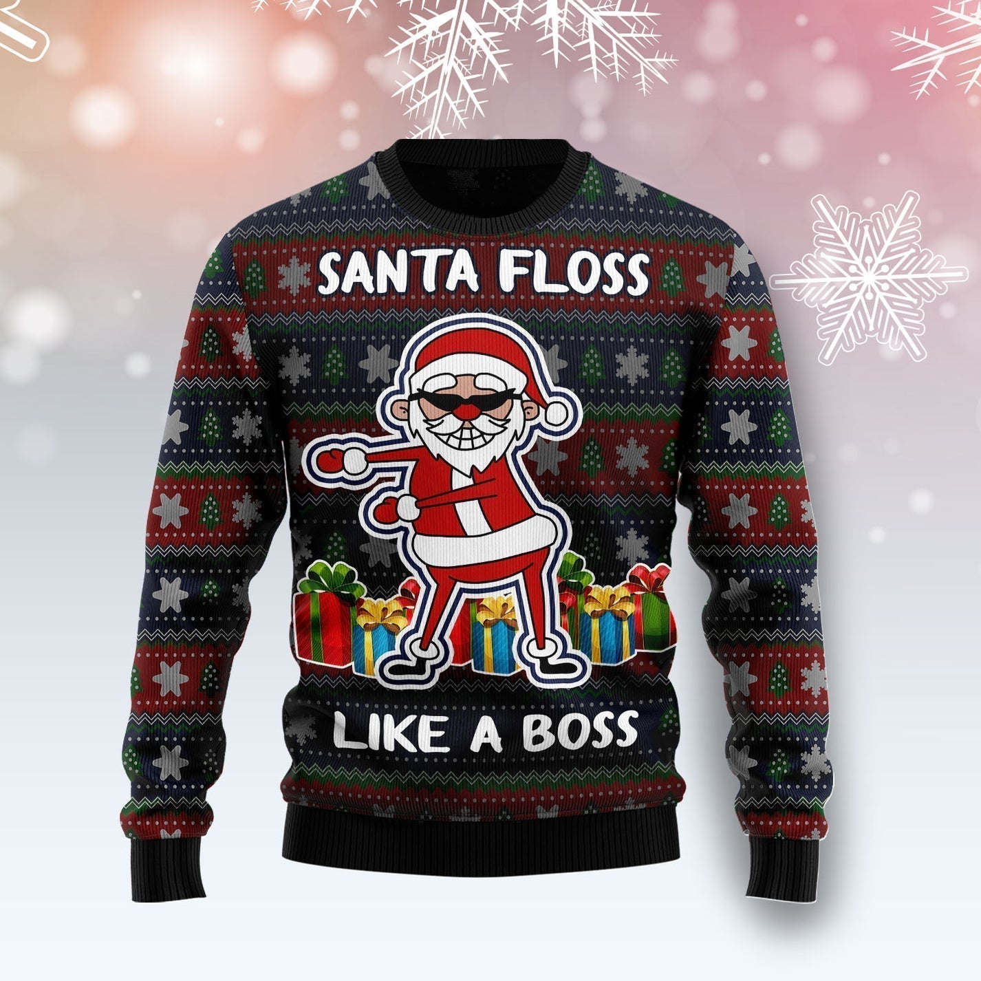 Santa Floss Ugly Christmas Sweater For Men & Women Christmas Gift Sweater US1494 - WeCustomit