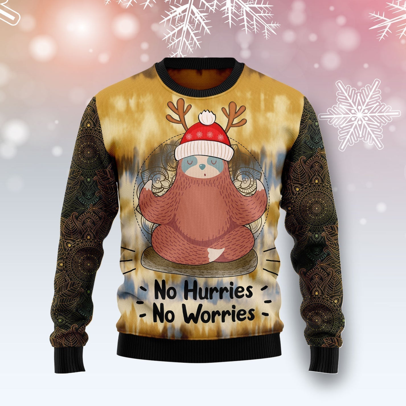 Sloth Mandala Ugly Christmas Sweater For Men & Women Christmas Gift Sweater US1521 - WeCustomit