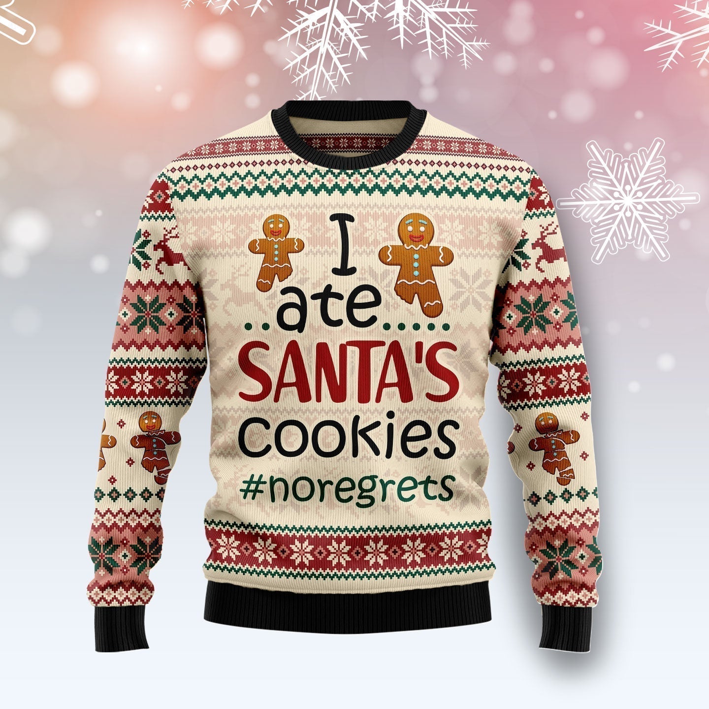 Santa‘s Cookie Ugly Christmas Sweater For Men & Women Christmas Gift Sweater US1923 - WeCustomit