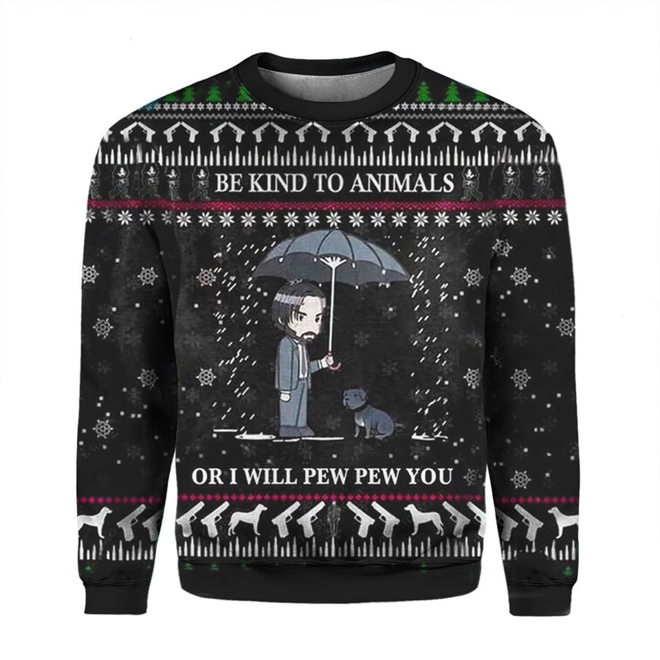 Be Kind To Animal Ugly Christmas Sweater For Men & Women Christmas Gift Sweater PT1466 - WeCustomit