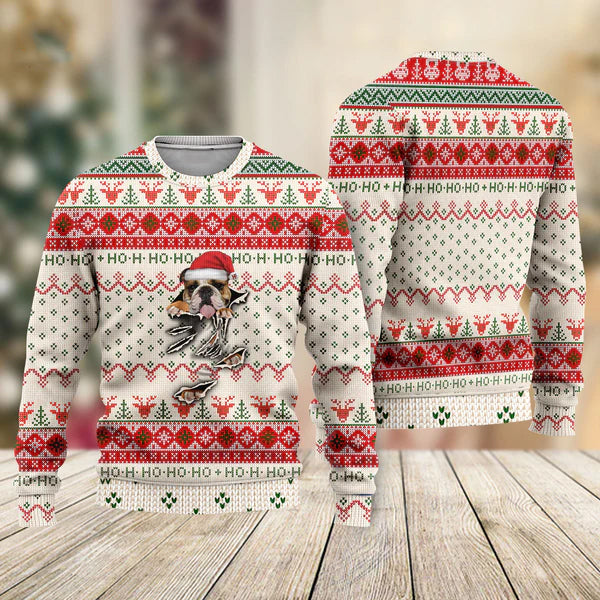 Dog Scratch Ugly Christmas Sweater For Men & Women Christmas Gift Sweater US1820 - WeCustomit