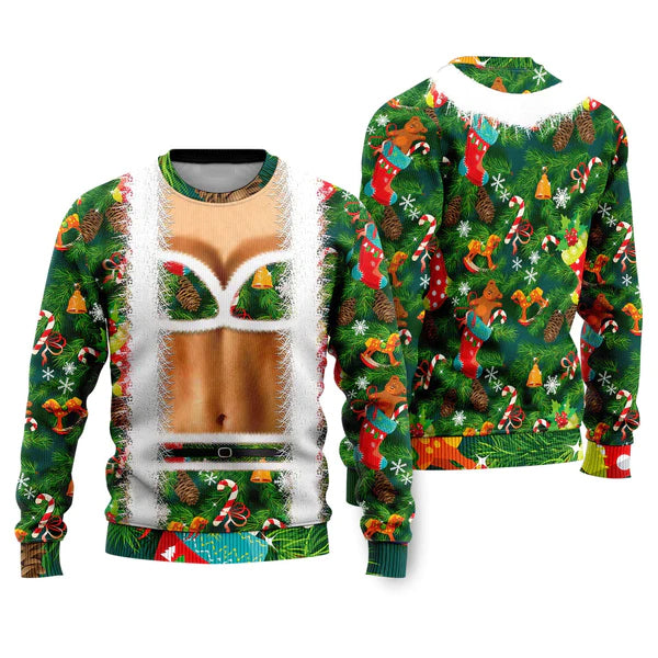 Christmas Funny Faux Bra Suit Ugly Christmas Sweater For Men & Women Christmas Gift Sweater US2364 - WeCustomit