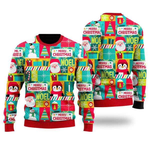 Santa And Penguin Merry Christmas Ugly Christmas Sweater For Men & Women Christmas Gift Sweater US1116 - WeCustomit