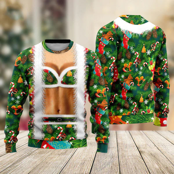 Christmas Funny Faux Bra Suit Ugly Christmas Sweater For Men & Women Christmas Gift Sweater US2364 - WeCustomit