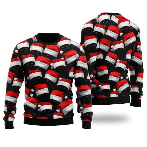 Black Cat Group Ugly Christmas Sweater For Men & Women Christmas Gift Sweater US1828 - WeCustomit