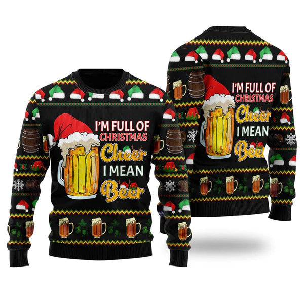 Christmas Cheer Beer Ugly Christmas Sweater For Men & Women Christmas Gift Sweater US1119 - WeCustomit