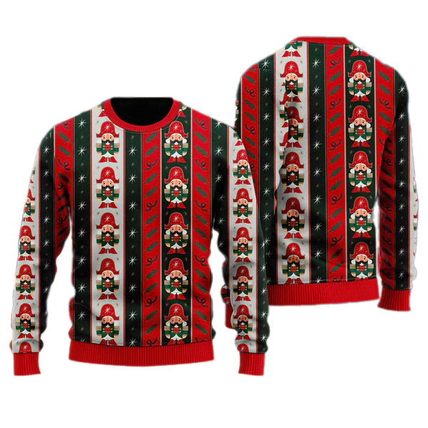 Nutcracker Boys Striped Style Ugly Christmas Sweater For Men & Women Christmas Gift Sweater US1664 - WeCustomit