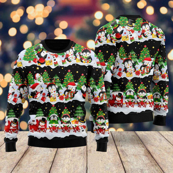 Penguin Christmas Ugly Christmas Sweater For Men & Women Christmas Gift Sweater US1052 - WeCustomit
