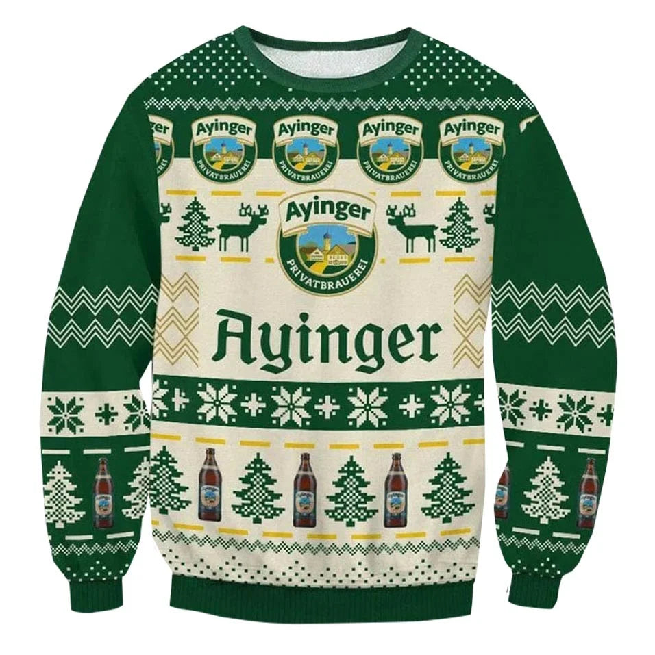 Unisex Ayinger Beer Brewery 3D Ugly Christmas Sweater For Men & Women Christmas Gift Sweater BH1291 - WeCustomit