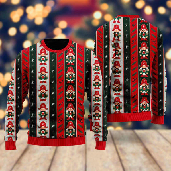 Nutcracker Boys Striped Style Ugly Christmas Sweater For Men & Women Christmas Gift Sweater US1664 - WeCustomit