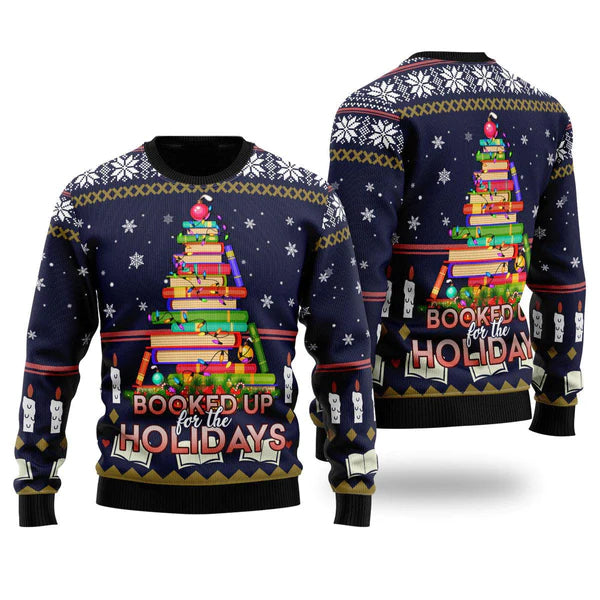 Book Christmas Tree Ugly Christmas Sweater For Men & Women Christmas Gift Sweater US1120 - WeCustomit