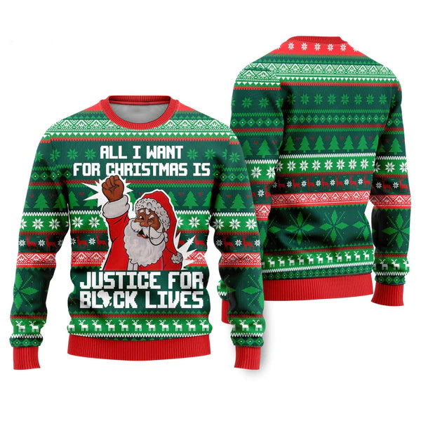 Black Santa Ugly Christmas Sweater For Men & Women Christmas Gift Sweater US1831 - WeCustomit