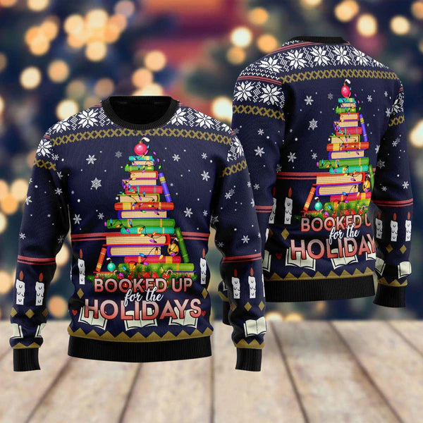 Book Christmas Tree Ugly Christmas Sweater For Men & Women Christmas Gift Sweater US1120 - WeCustomit