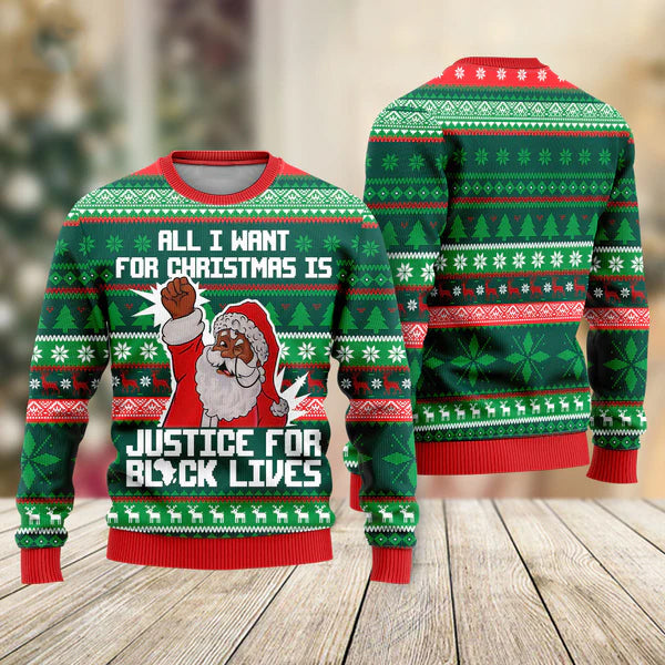 Black Santa Ugly Christmas Sweater For Men & Women Christmas Gift Sweater US1831 - WeCustomit