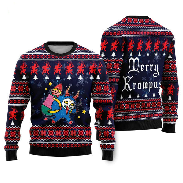 Merry Krampus Ugly Christmas Sweater For Men & Women Christmas Gift Sweater US1833 - WeCustomit
