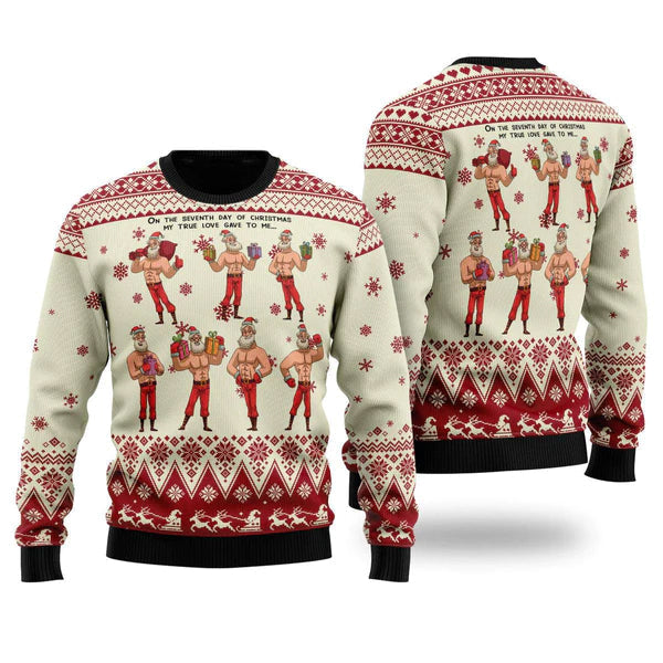 Seven Sexy Santa Claus Christmas Ugly Christmas Sweater For Men & Women Christmas Gift Sweater US1126 - WeCustomit