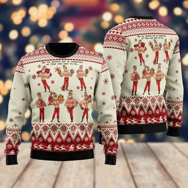Seven Sexy Santa Claus Christmas Ugly Christmas Sweater For Men & Women Christmas Gift Sweater US1126 - WeCustomit