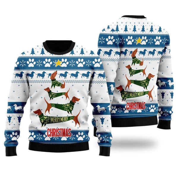 Cute Dachshund Xmas Ugly Christmas Sweater For Men & Women Christmas Gift Sweater US1837 - WeCustomit