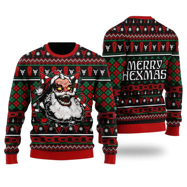 Santa Merry Christmas Ugly Christmas Sweater For Men & Women Christmas Gift Sweater US1670 - WeCustomit