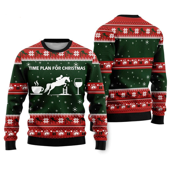 Time Plan For Christmas Ugly Christmas Sweater For Men & Women Christmas Gift Sweater US1131 - WeCustomit