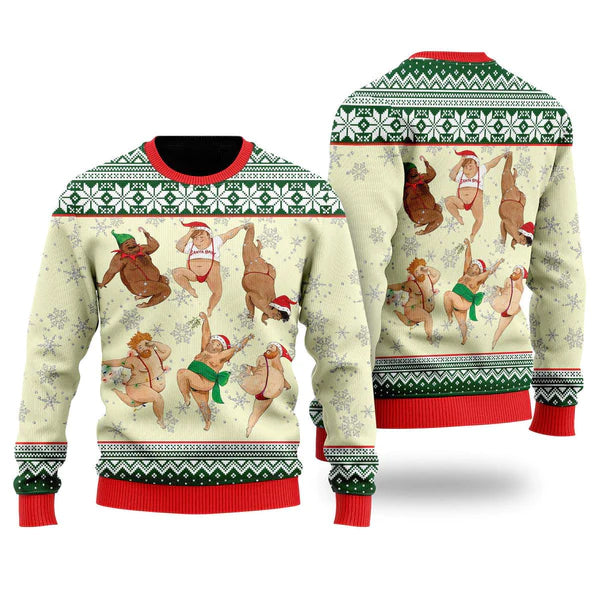 Funny Sexy Man Dance Christmas Ugly Christmas Sweater For Men & Women Christmas Gift Sweater US1360 - WeCustomit