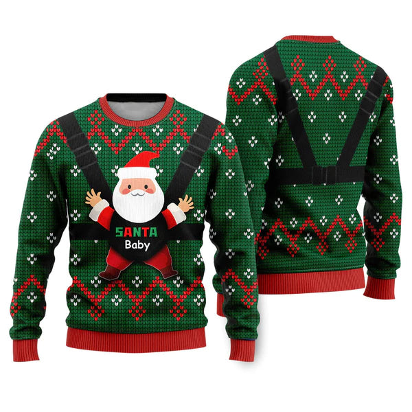 Santa Baby Ugly Christmas Sweater For Men & Women Christmas Gift Sweater US2293 - WeCustomit