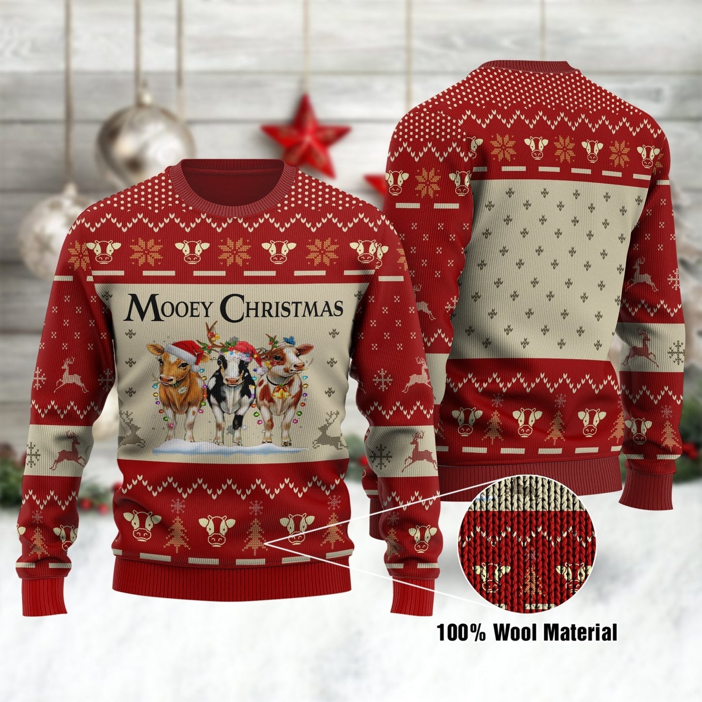 Cow Cattle Ugly Christmas Sweater For Men & Women Christmas Gift Sweater US3227 - WeCustomit