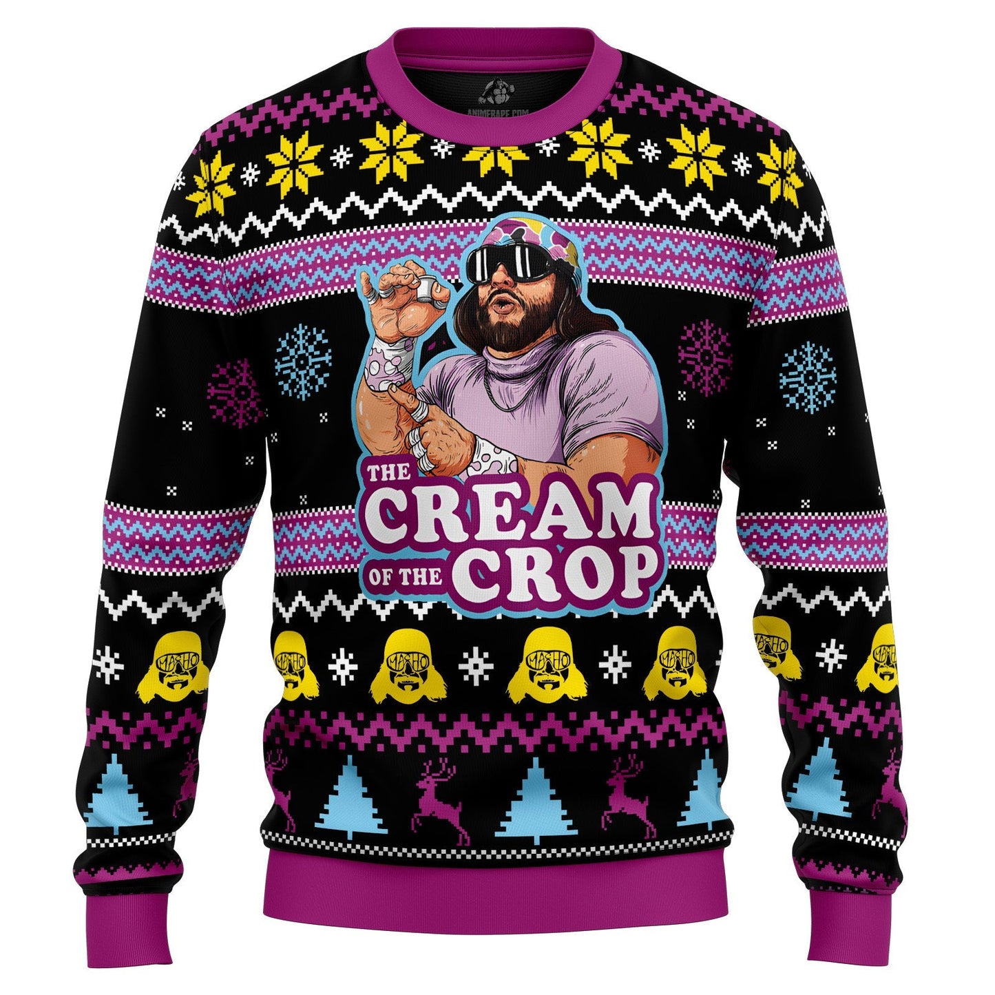Macho Man The Cream of the Crop Pro Wrestling v2 Ugly Christmas Sweater - WeCustomit