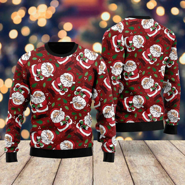 Vintage Santa Claus Pattern Ugly Christmas Sweater For Men & Women Christmas Gift Sweater US2270 - WeCustomit