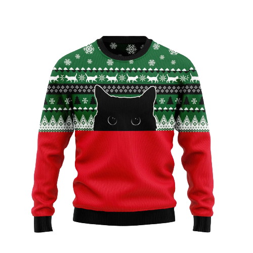 Meow Meow Black Cat Ugly Christmas Sweater For Men & Women Christmas Gift Sweater US1205 - WeCustomit