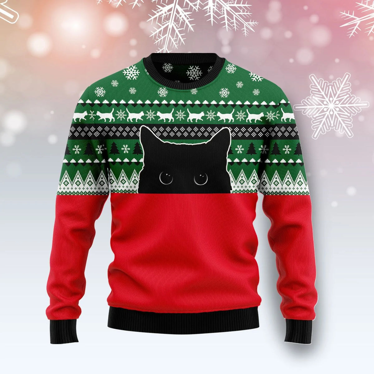 Meow Meow Black Cat Ugly Christmas Sweater For Men & Women Christmas Gift Sweater US1205 - WeCustomit