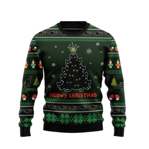 Meowy Christmas Ugly Christmas Sweater For Men & Women Christmas Gift Sweater US1207 - WeCustomit