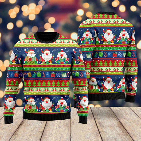 Santa Giving Me A Gift Ugly Christmas Sweater For Men & Women Christmas Gift Sweater US2294 - WeCustomit