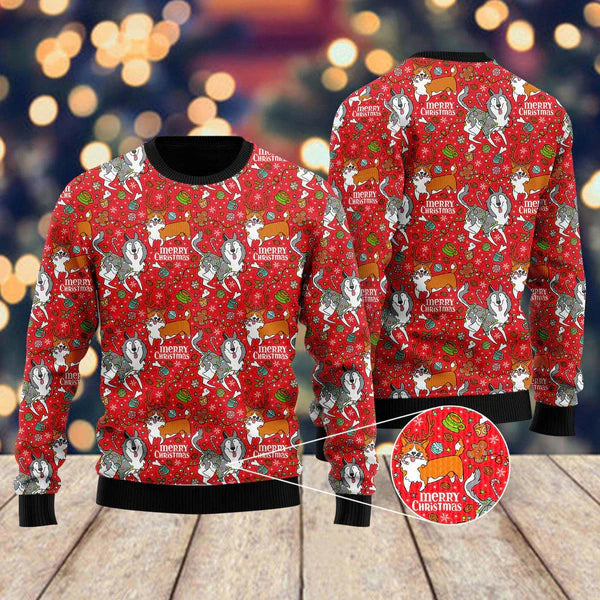 This Is My Husky Corgi Ugly Christmas Sweater For Men & Women Christmas Gift Sweater US2047 - WeCustomit