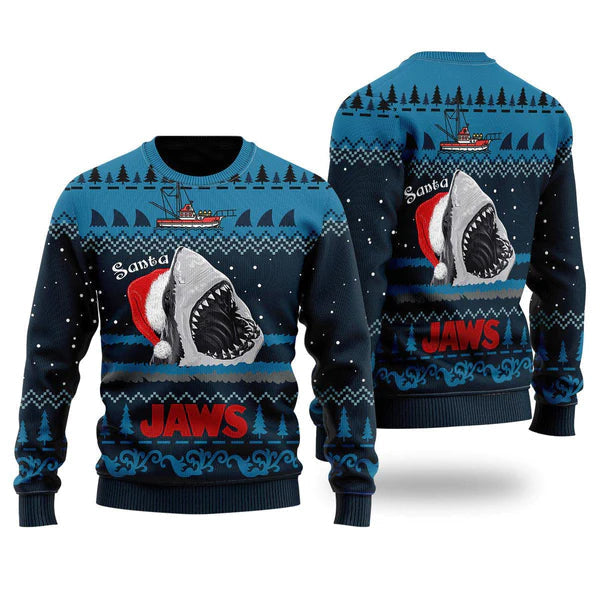 Santa Shark Ugly Christmas Sweater For Men & Women Christmas Gift Sweater US1759 - WeCustomit