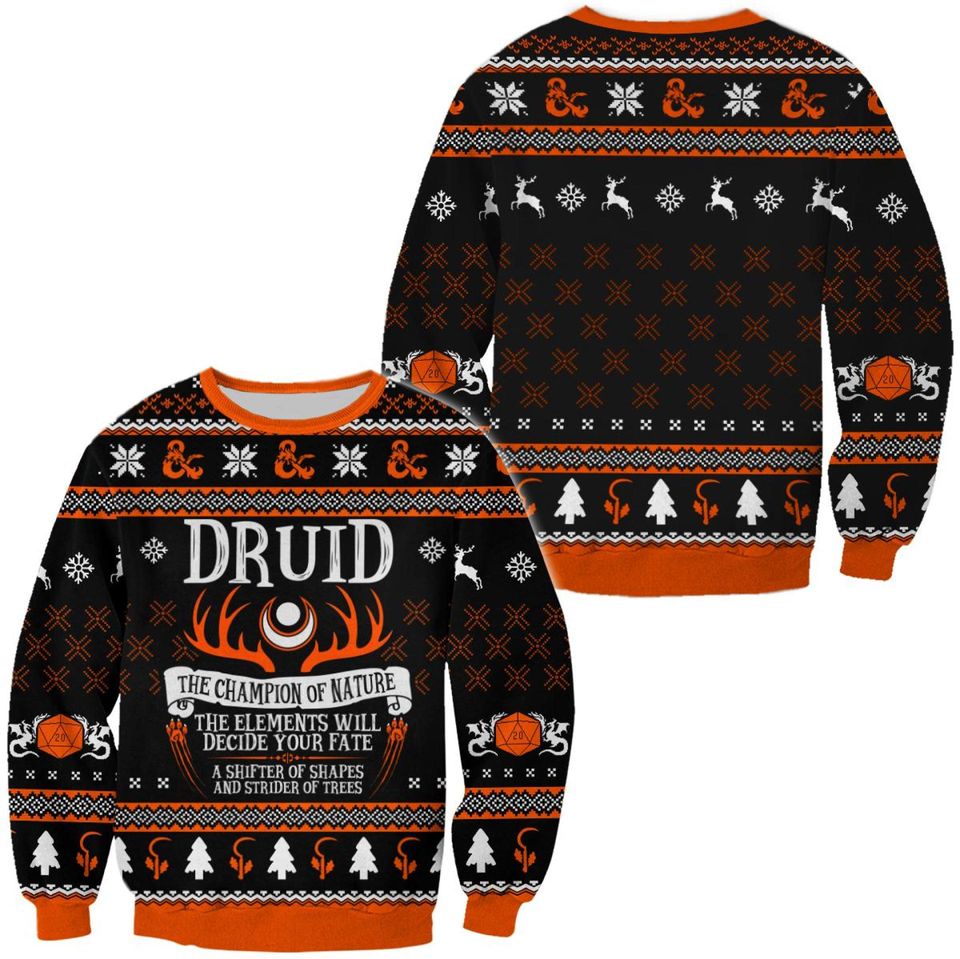 DnD Classes Collection Christmas Ugly Christmas Sweater For Men & Women Christmas Gift Sweater PT891 - WeCustomit