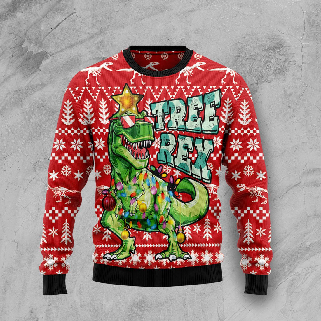 Tree Rex T Rex Dinosaur Ugly Christmas Sweater For Men & Women Christmas Gift Sweater US3448 - WeCustomit