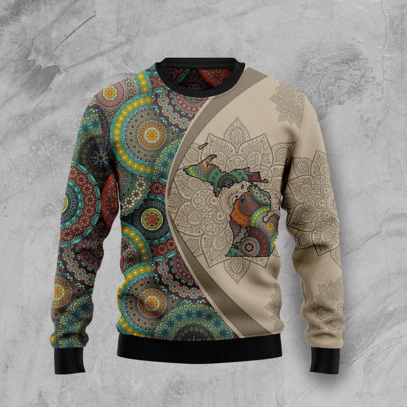 Michigan Mandala Ugly Christmas Sweater For Men & Women Christmas Gift Sweater US1490 - WeCustomit