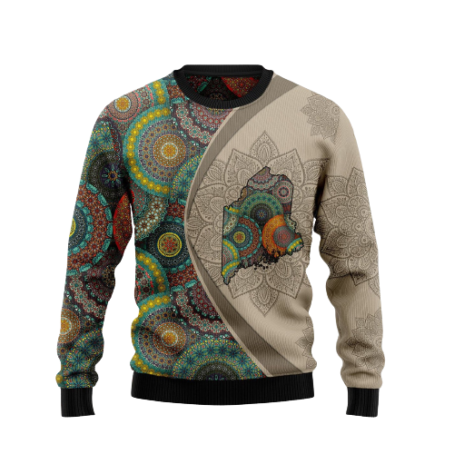 Maine Mandala Ugly Christmas Sweater For Men & Women Christmas Gift Sweater US1515 - WeCustomit