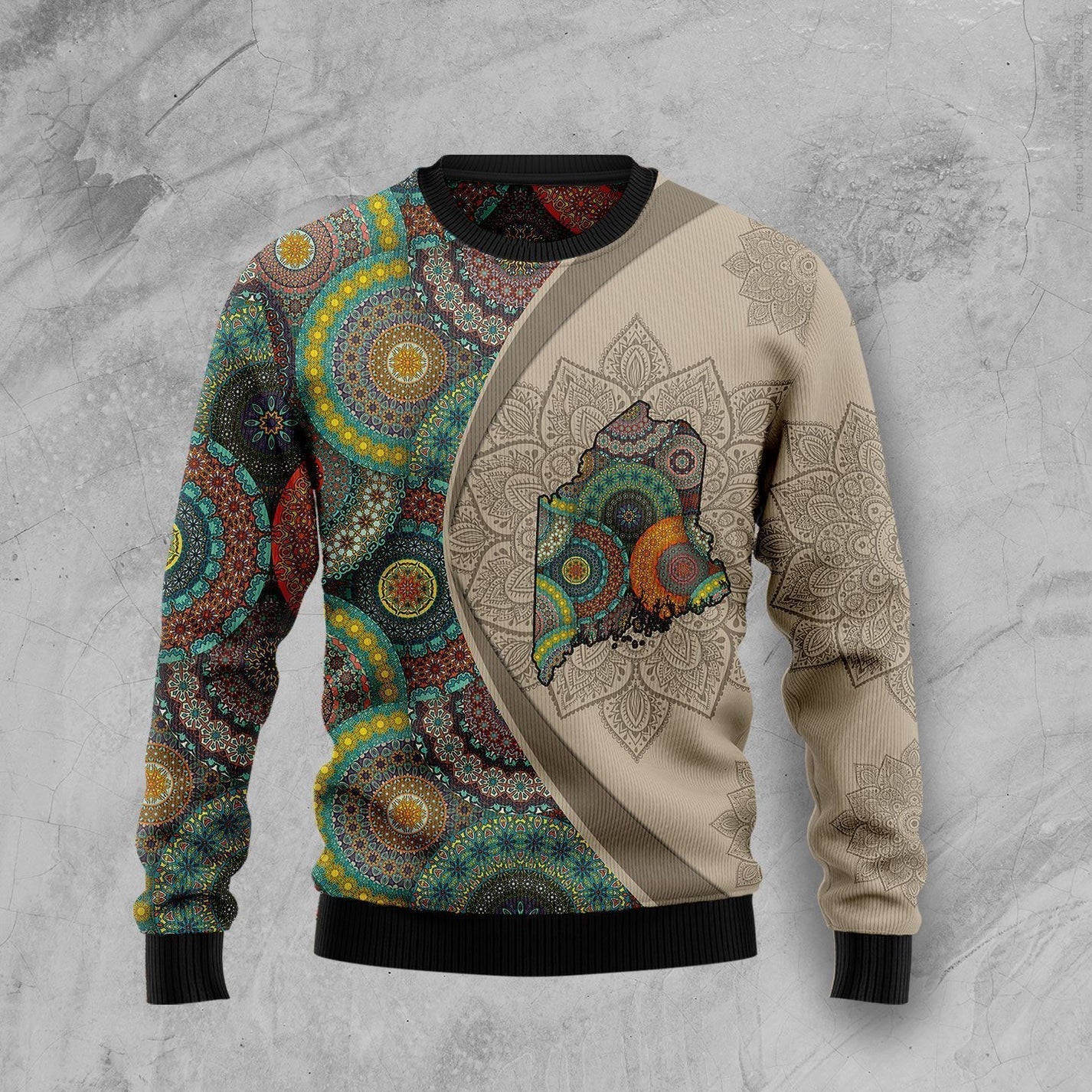 Maine Mandala Ugly Christmas Sweater For Men & Women Christmas Gift Sweater US1515 - WeCustomit